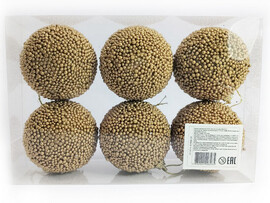 Набор елочных БРОНЗОВЫХ шаров из полистирола 7 см (6шт/уп) B1008-28 доставка оптом в Донецк