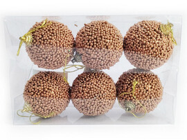 Набор елочных БРОНЗОВЫХ шаров из полистирола 6 см (6шт/уп) B1008-30 доставка оптом в Донецк