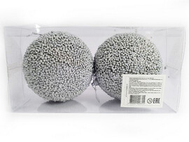 Набор елочных СЕРЫХ шаров из полистирола 10 см (2шт/уп) B1008-31 доставка оптом в Донецк