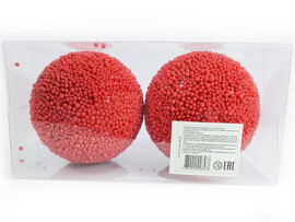 Набор елочных КРАСНЫХ шаров из полистирола 10см (2шт/уп) B1008-56 доставка оптом в Донецк