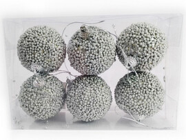 Набор елочных СЕРЫХ шаров из полистирола 6 см (6шт/уп) B1008-60 доставка оптом в Донецк