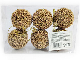 Набор елочных БРОНЗОВЫХ шаров из полистирола 5 см (6шт/уп) B1008-63 доставка оптом в Донецк