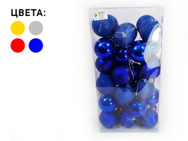 Набор елочных шаров 6 см (36шт/уп) ЦВЕТА АССОРТИ F-704 доставка оптом в Донецк