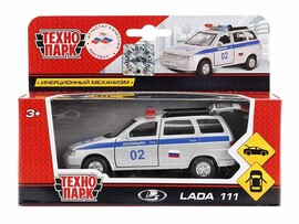 Машина металл. Lada 111 Полиция 12 см, дв., багаж., инерц., кор. Технопарк