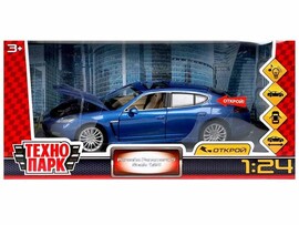 Машина металл. Porsche Panamera 19 см, свет, звук, дв., капот, багаж. Технопарк