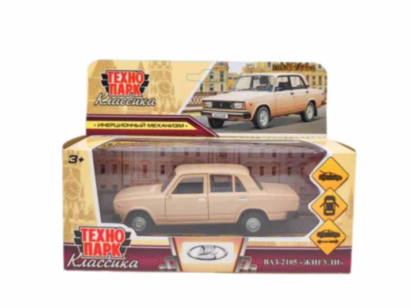 Машина металл. Lada ВАЗ-2105 1997 12 см, дв., багаж., инерц., бежев. Технопарк
