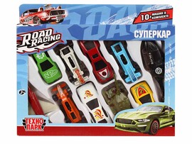 Машина металл. 10 шт. "Road Racing. Суперкар" 7.5 см, в ассорт. Технопарк