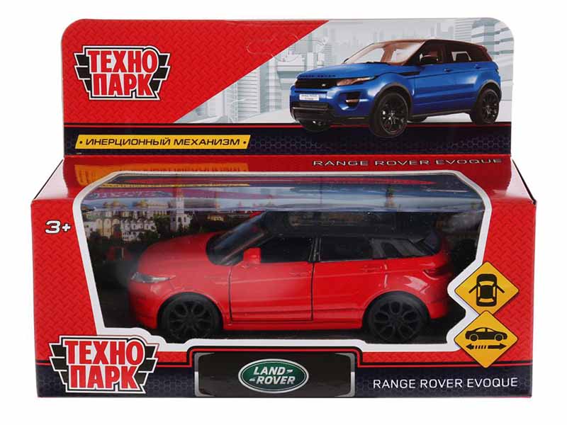 Машина металл. Range Rover Evoque 12.5 см, дв., инерц., красн. Технопарк
