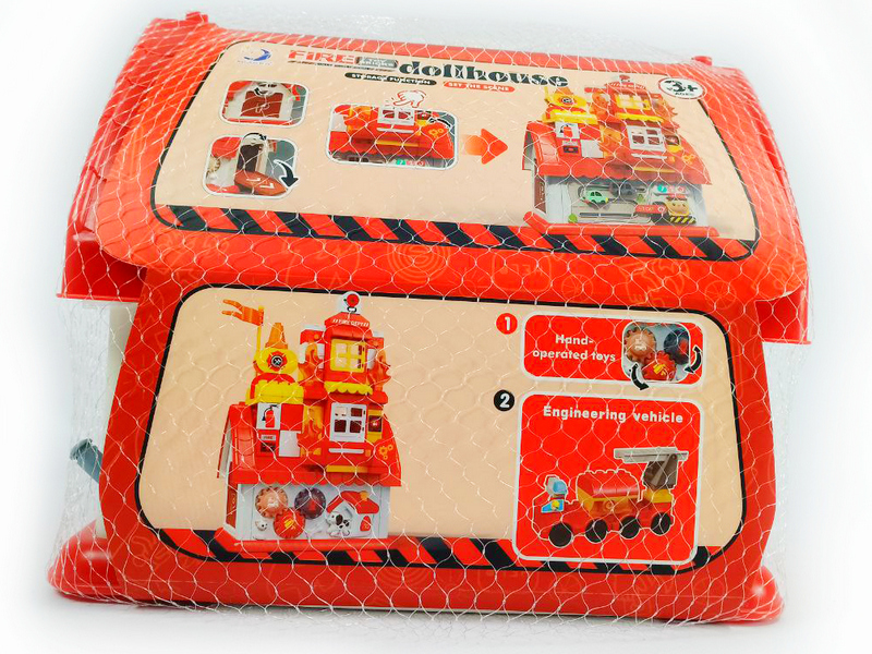 Донецк игрушка оптом Конструктор-домик «Пожарный» 88 дет. в сетке HL2023-29