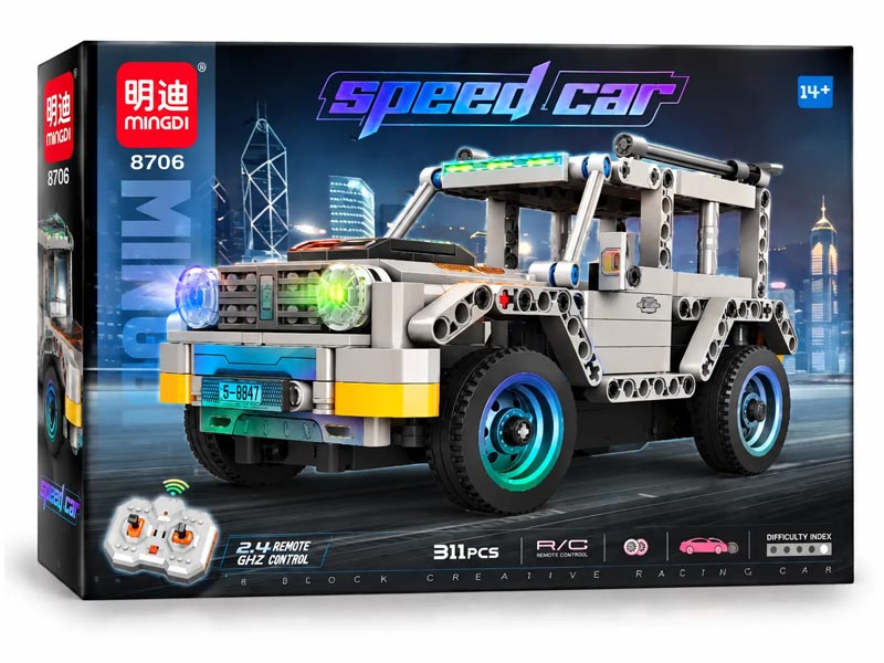 Донецк игрушка оптом Конструктор «Джип» 11*21*10,5 см на р/у на бат. 8706