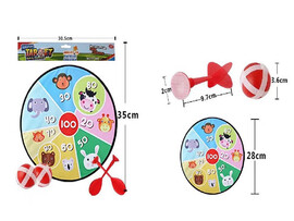Дартс "Веселые животные" на липучке 28 см, 2 дрот., 2 шар. Арт. Y12793244