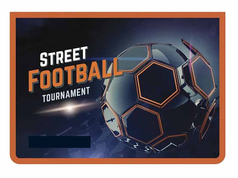 Папка для тетрадей А4 Street football, пласт., молния сверху