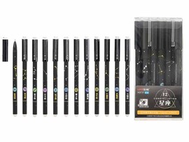 Ручка гел. со стир. черн. "Созвездие" 0.5 мм, игольч., синяя (кратно 12)