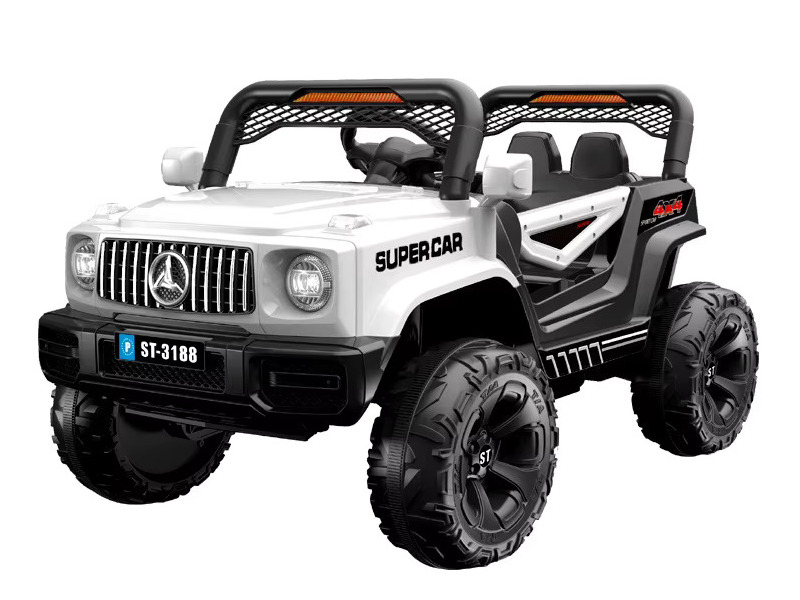 Донецк игрушка оптом Электромобиль Джип Мерседес на р/у 1-местный (аккум. 12V, 7Ah, свет, звук, подключение USB+MP3, до 5 км/ч, до 8 лет, до 35 кг) белый HQC053-3188