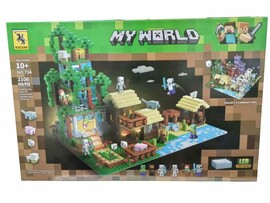 Конструктор My World "Лесная деревня" 2106 дет., свет, 82*54 см в кор. Арт. 734