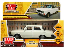 Машина металл. АЗЛК Москвич-2140sl 12.5 см, дв., багаж., инерц., белый. Технопарк