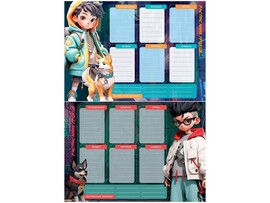 Расписание уроков А4 BG "Нейростиль" с расписанием звонков доставка оптом в Донецк