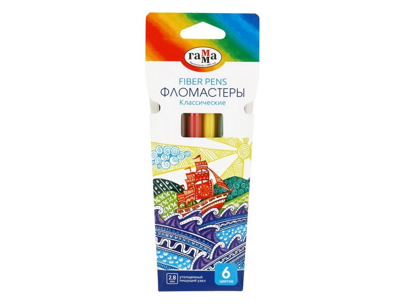 Донецк игрушка оптом Фломастеры смываемые Гамма "Классические" 6 цветов