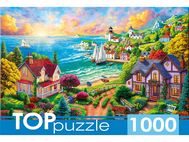 TOPpuzzle. Пазлы 1000 эл. Деревня у моря. ФТП1000-9849