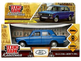 Технопарк. Машина «ВАЗ-2106 ЖИГУЛИ» металл. инерц. 12 см (открыв. двери, багажник) синяя доставка оптом в Донецк