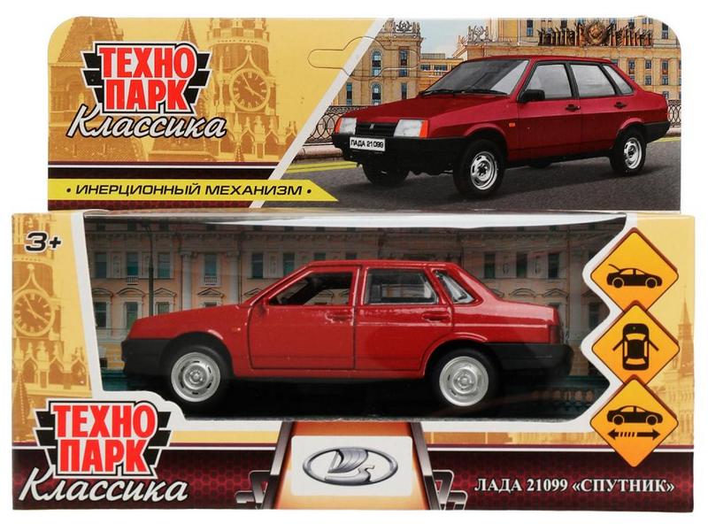 Донецк игрушка оптом Технопарк. Машина «LADA-21099 СПУТНИК» металл. инерц. 12 см (открыв. двери, багажник) красный