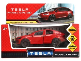 Технопарк. Машина «TESLA model x plaid» металл. инерц. 12 см (открыв. двери) красная доставка оптом в Донецк