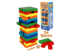 Игра "Башня. Высотка Радуга Maxi" 27 см, 54 эл. Арт.ИН-9656