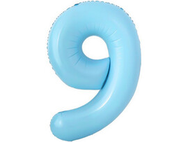 Шар-цифра «9» голубой 41 см доставка оптом в Донецк