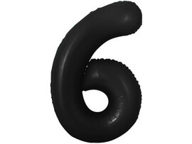 Шар-цифра «6» черный 41 см доставка оптом в Донецк