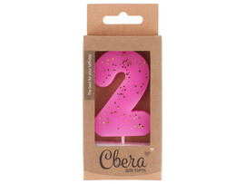 Свеча для торта Неон сиреневый с блестками Цифра «2» 6 см доставка оптом в Донецк