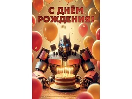 Открытка «С Днем Рождения!» (трансформер с тортом) 12,6*18,2 см доставка оптом в Донецк