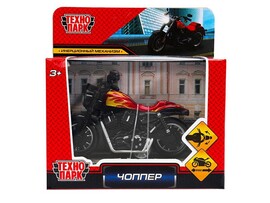 Модель металл. Чоппер 9 см, инерц., руль, ассорт цвет. Технопарк