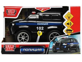 Машина пласт. Полиция 18 см, свет, звук, своб. ход. Технопарк