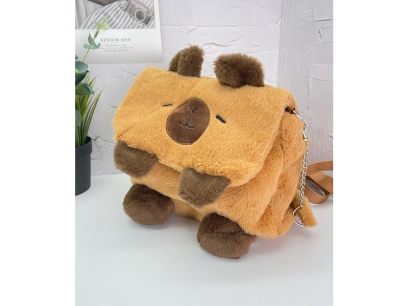 Донецк игрушка оптом Рюкзак плюшевый "Capybara" 26*25 см