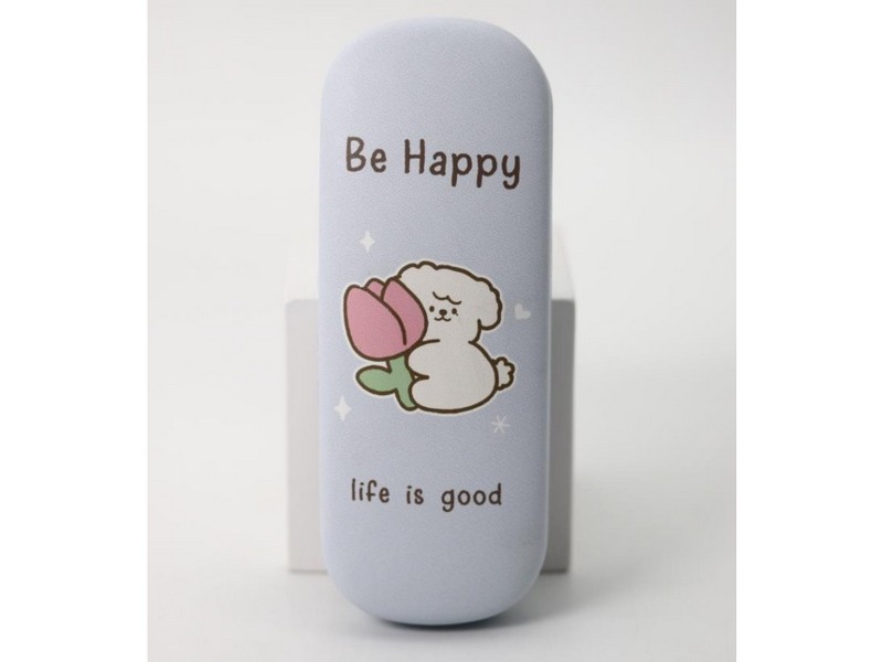 Донецк игрушка оптом Чехол для очков "Be happy life is good" blue