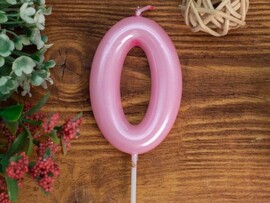 Свеча для торта "Pink glow" Цифра «0» 6 см доставка оптом в Донецк