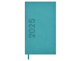 Ежедневник дат. 64 л. "Канвас микро бирюзовый 2025" 8.5*14.5 см, кожзам, блинт. тиснение. 67112