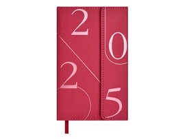 Ежедневник дат. 64 л. "Кассандра малиновый 2025" 9.5*15.5 см, кожзам, тиснение. 67102