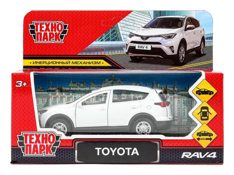 Донецк игрушка оптом Технопарк. Машина «TOYOTA RAV4» металл. инерц. 12 см (открыв. двери, багажник) белый