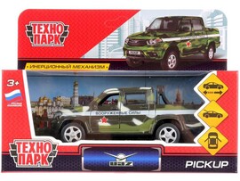 Технопарк. Машина «UAZ PICKUP ВОЕННЫЙ» металл. инерц. 12 см (открыв. двери, багажник) доставка оптом в Донецк