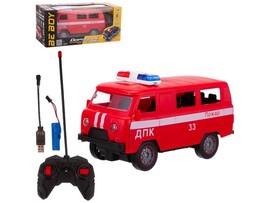Машинка Р/У УАЗ "Пожарная служба" 24 см, свет, дв. откр., USB, аккум., в кор. IT109970