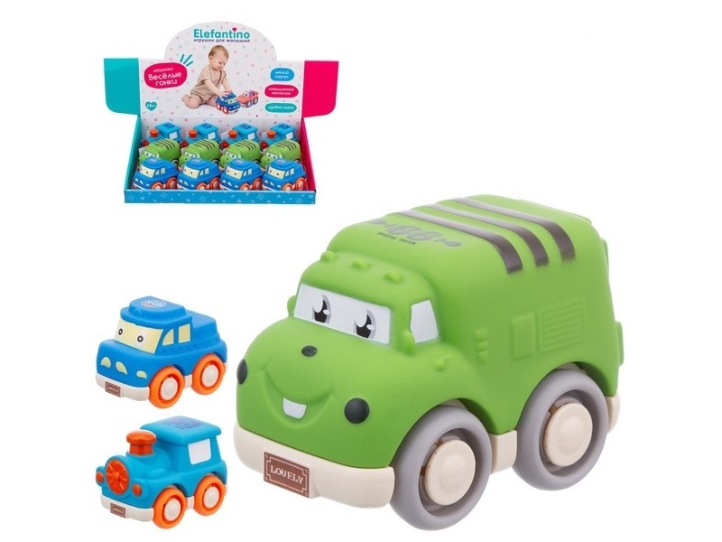 Машинка "Elefantino" 10 см, инерц., pull-back, мягк. корп. Арт. IT109553