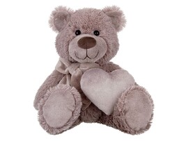 Мягкая игр. Мишка с бантом и сердцем 24 см в пак. Relana. RL24061-24