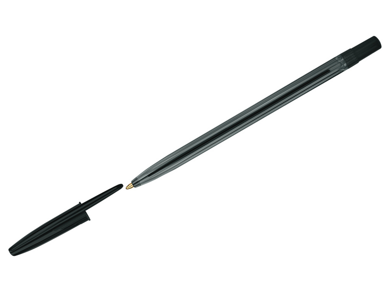 Донецк игрушка оптом Ручка шариковая СТАММ "111" тонированный корпус 1,0 мм ЧЕРНАЯ (50шт/уп)