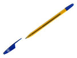 Ручка шариковая СТАММ "555" тонированный оранжевый корпус 0,7 мм СИНЯЯ (50шт/уп) доставка оптом в Донецк