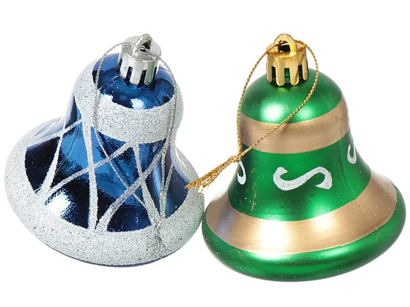 Подвесное украш. "Колокольчики" 6 см, 2 шт., пласт., синий/зеленый. Арт. 79310