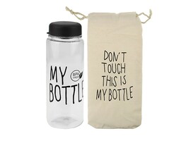 Бутылка для воды "My bottle" 600 мл, пласт., в чехле, черная. УД-6444