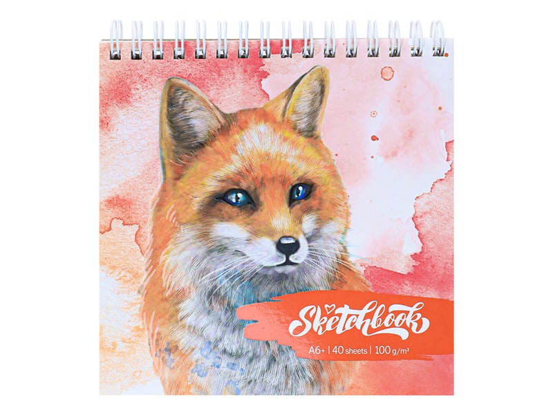 Скетчбук А6+ 40 л. Лиса, жест. подложка, мягк. обл. С40-4230