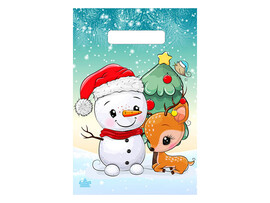 Пакет выруб. Милый снеговик 30х20 см, 30мкм. н00223903 (кратно 100)
