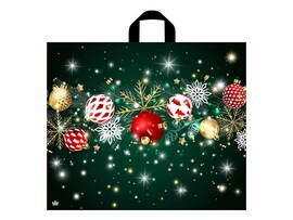 Пакет петл. ручка Новогоднее мерцание 50х60 см, 60 мкм. н00225520 (кратно 25)